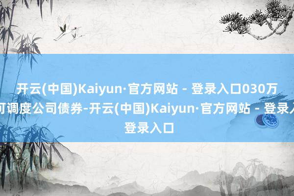 开云(中国)Kaiyun·官方网站 - 登录入口030万张可调度公司债券-开云(中国)Kaiyun·官方网站 - 登录入口